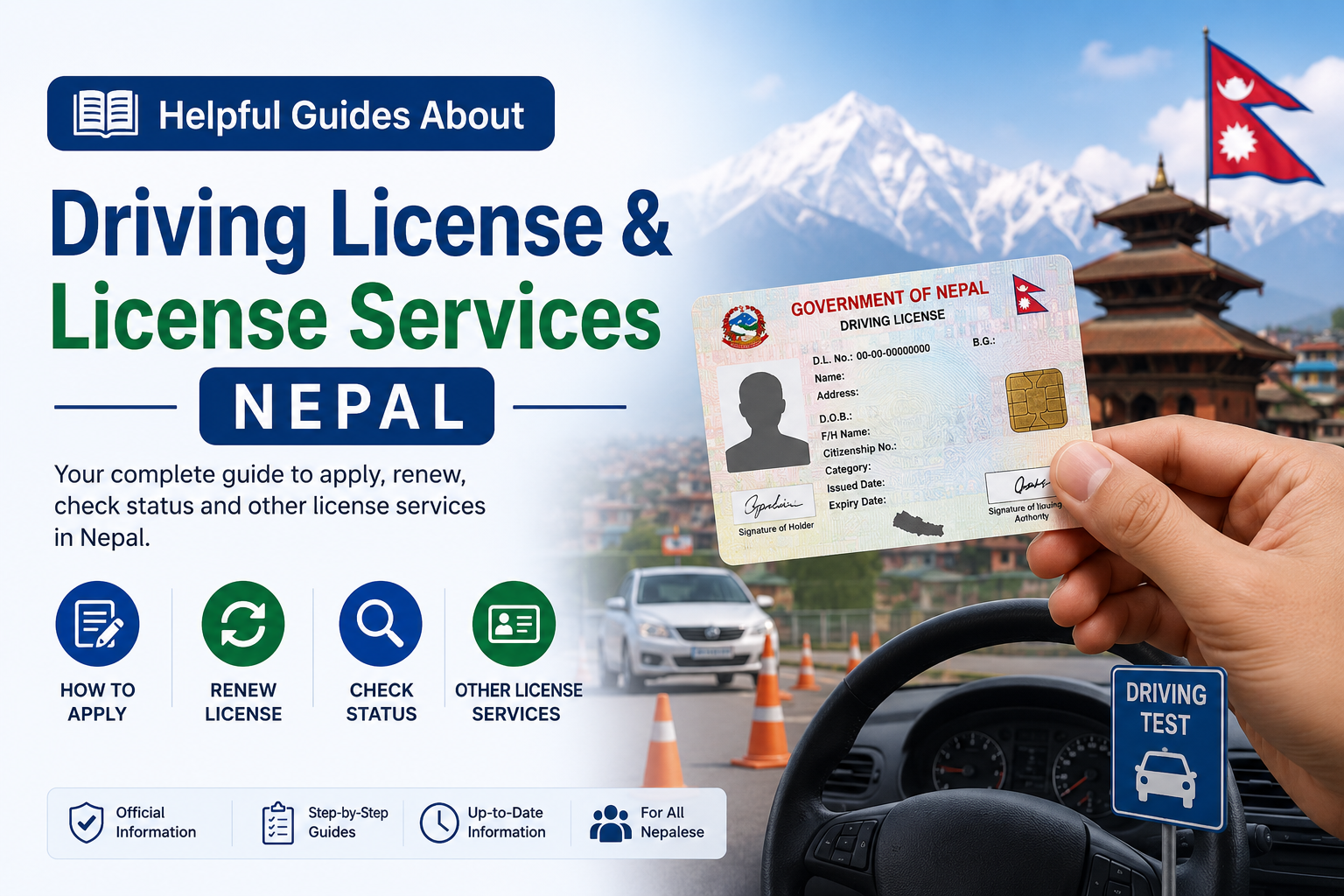 Driving license guide illustration