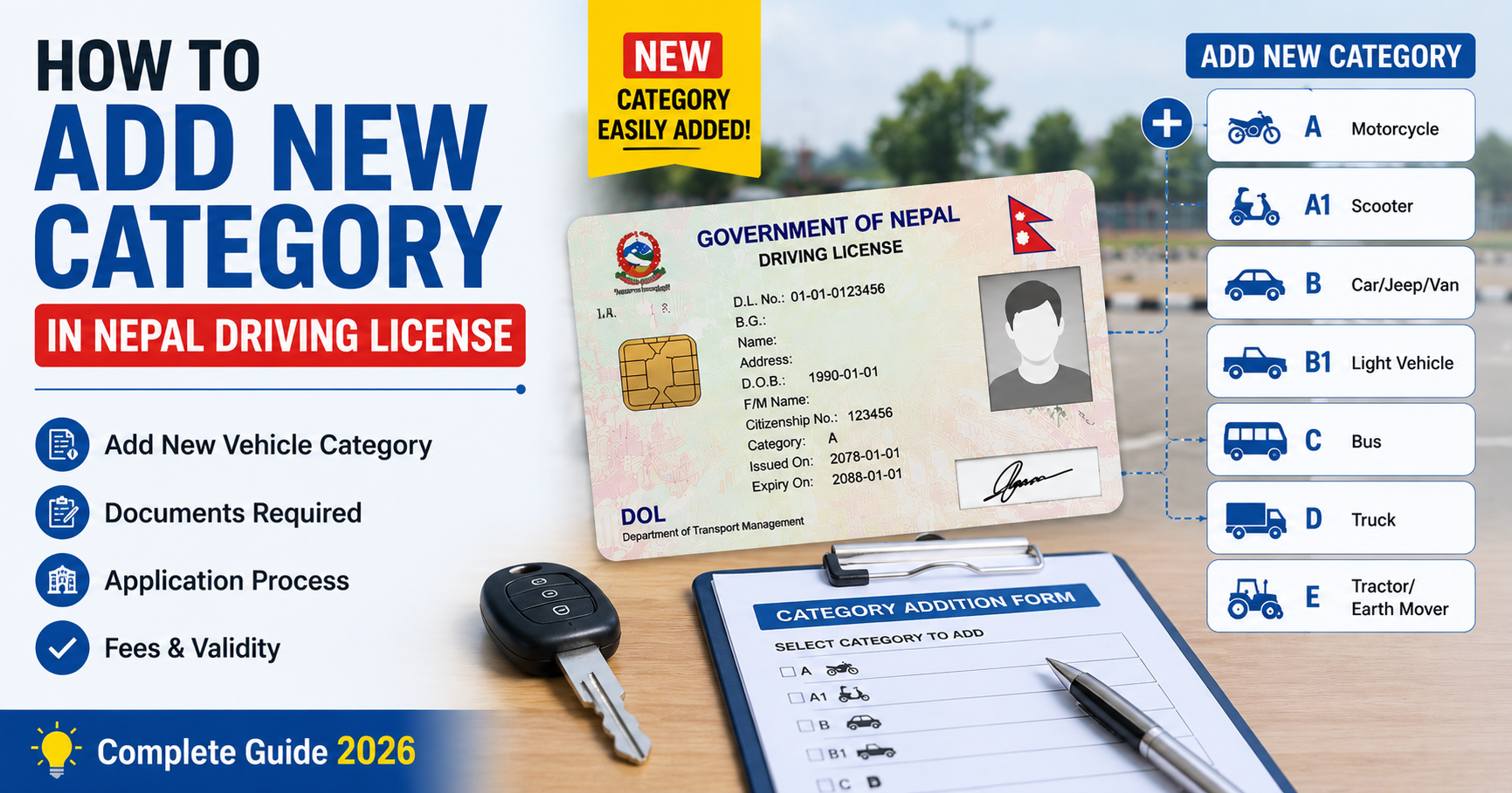 How to Add a New Vehicle Category to Your Existing Nepal Driving License