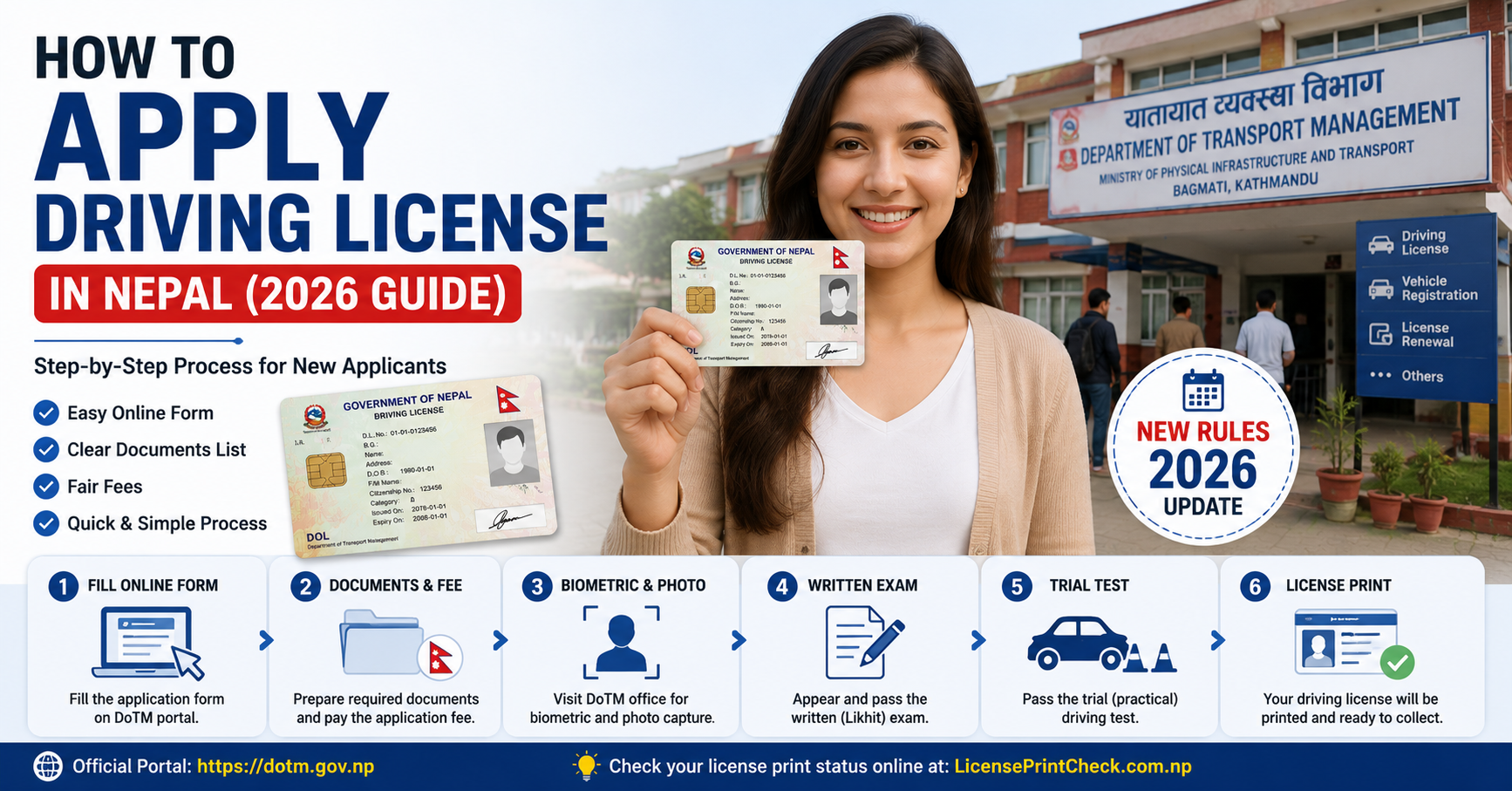 How to Apply for Driving License in Nepal Online 2026 (DOTM Step-by-Step)
