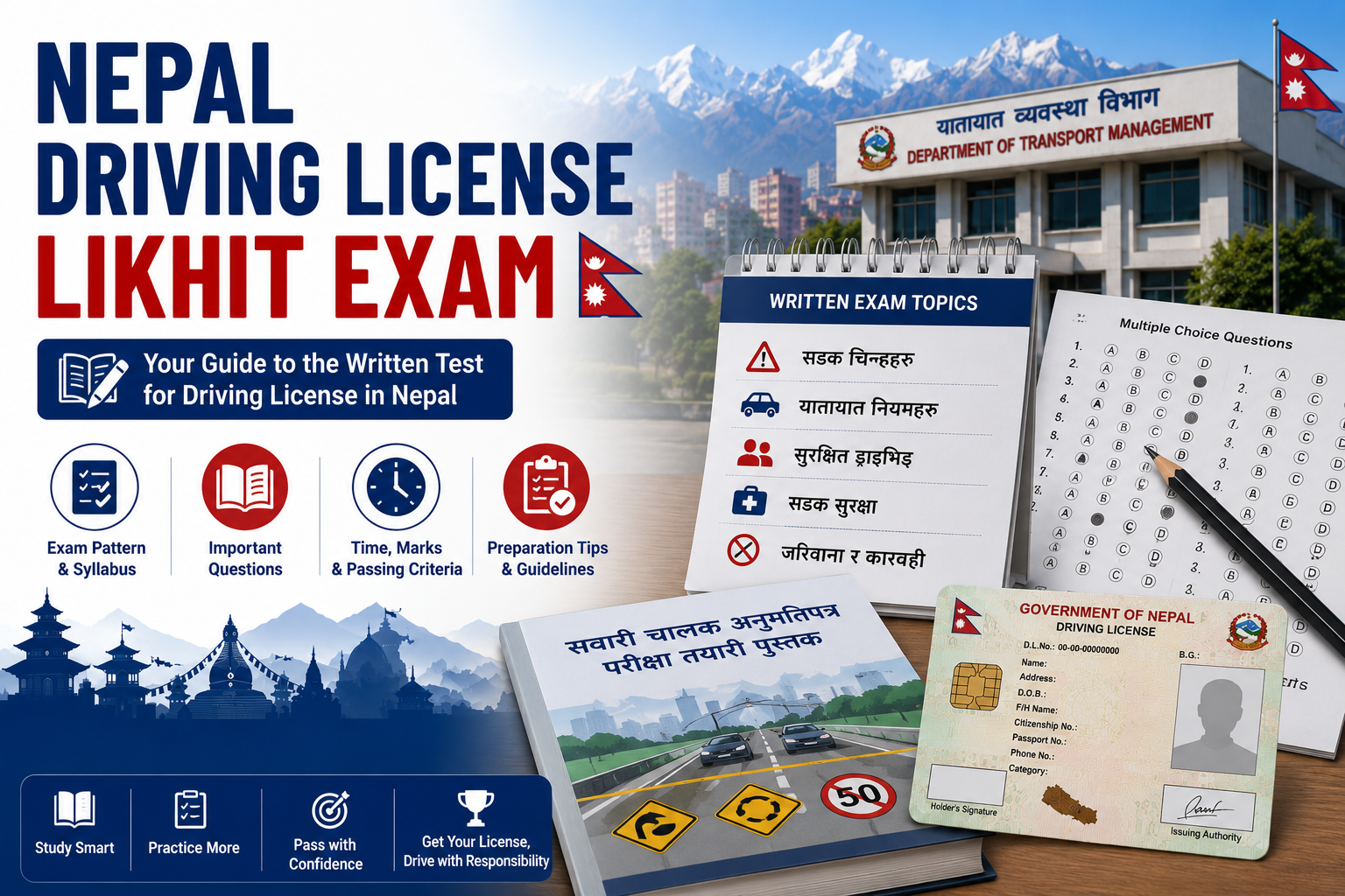 Nepal Driving License Likhit Exam 2026 — Questions, Pass Mark, and Tips