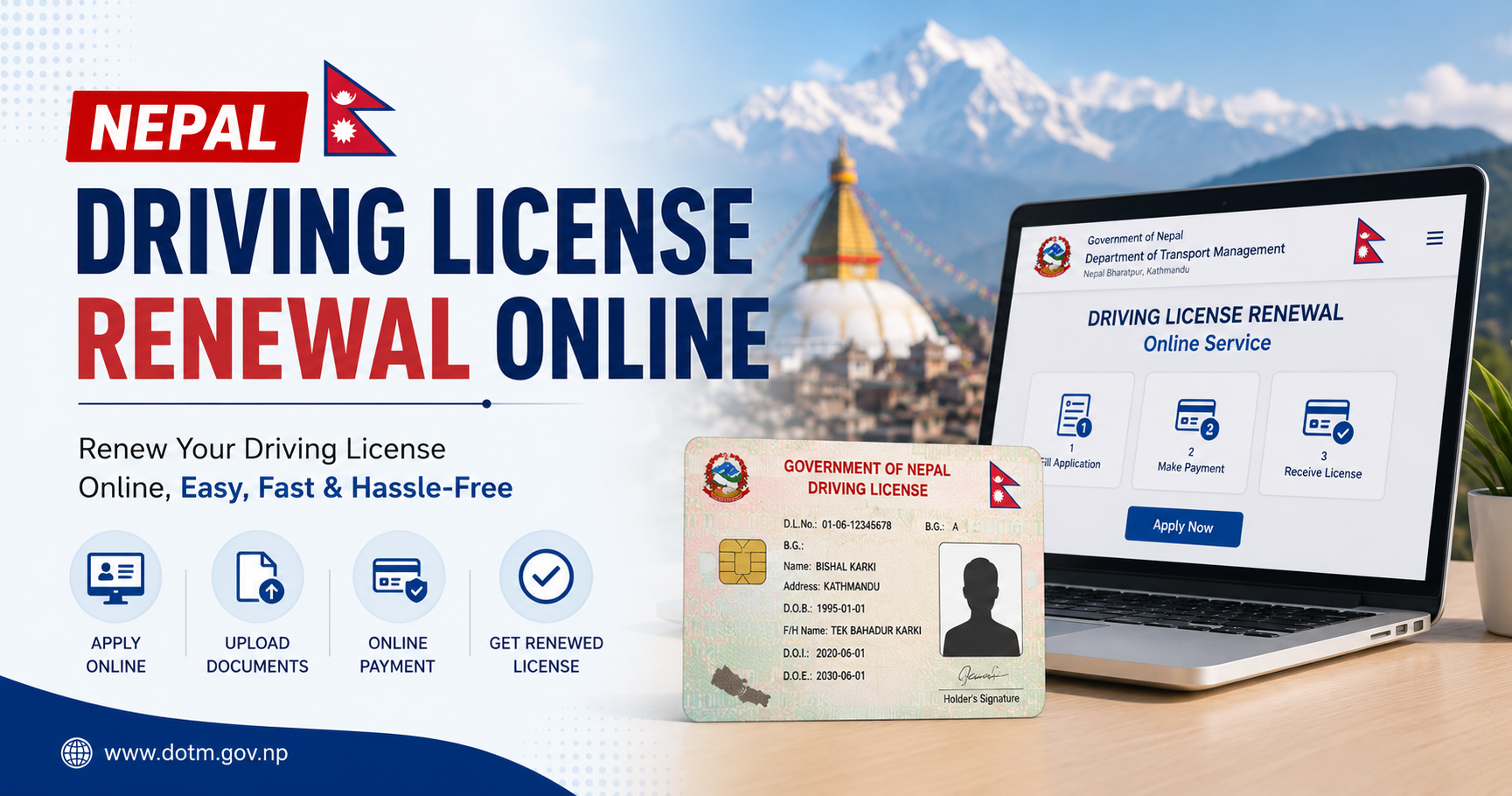 Nepal Driving License Renewal Online 2026 — Process, Fee, and Documents