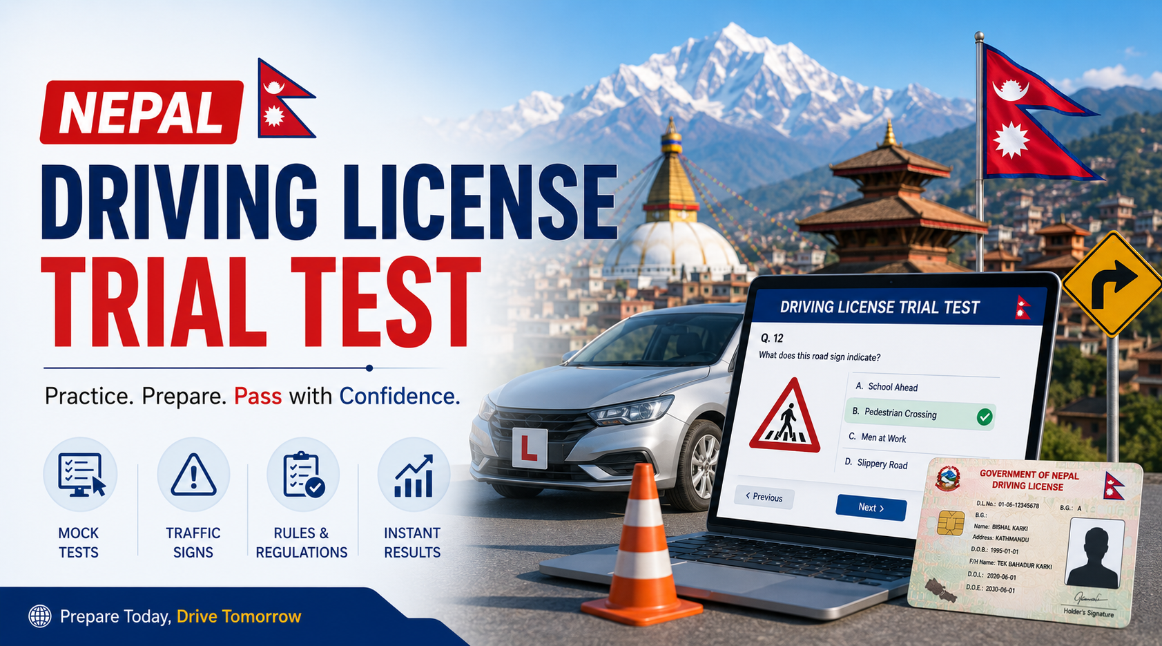Nepal Driving License Trial Test 2026 — 8-Figure Course Tips and Common Mistakes